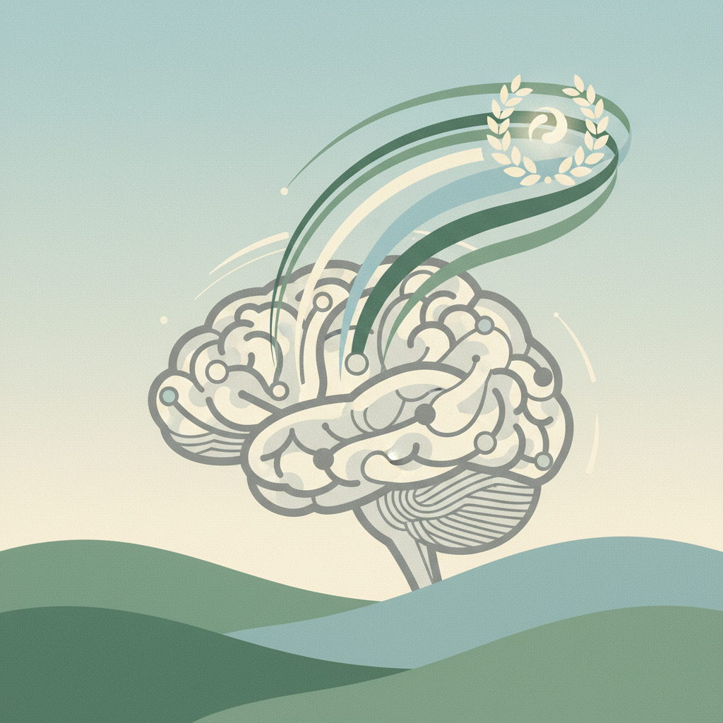 An illustration of a human brain with circuit