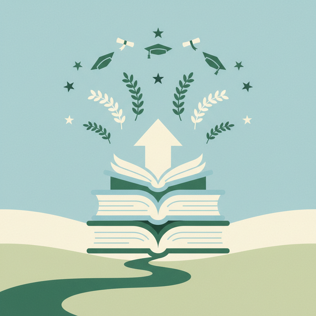 An illustration featuring a stack of