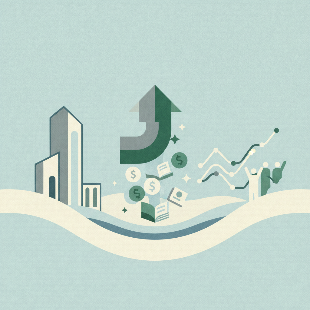 An abstract illustration representing economic growth and budget