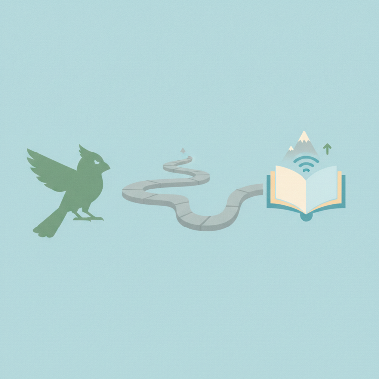 Minimalist illustration showing a green