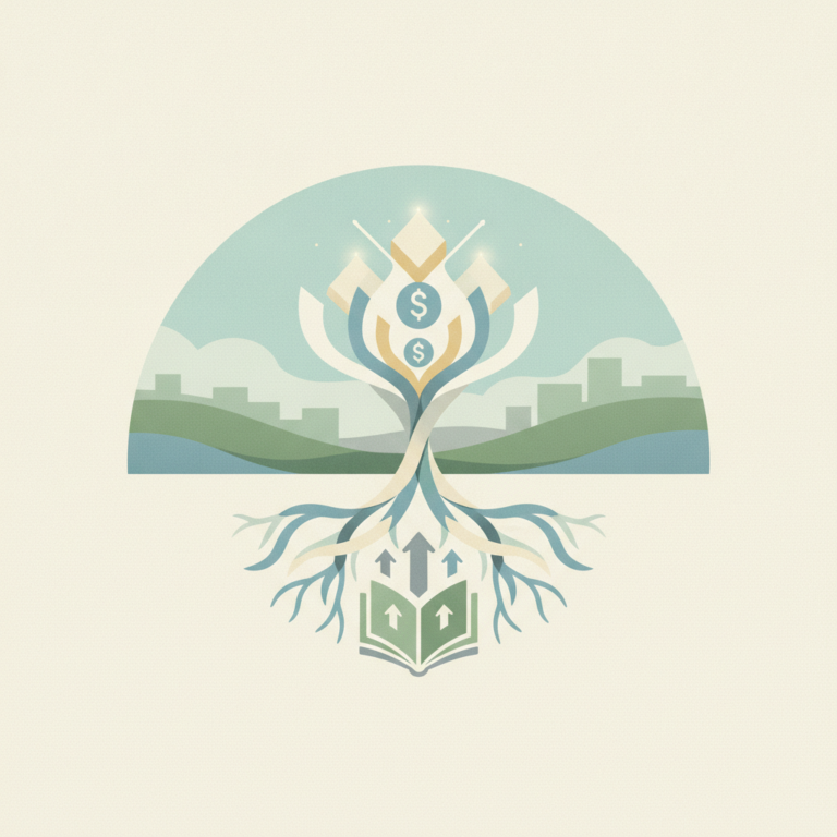 A conceptual vector illustration in muted pastel