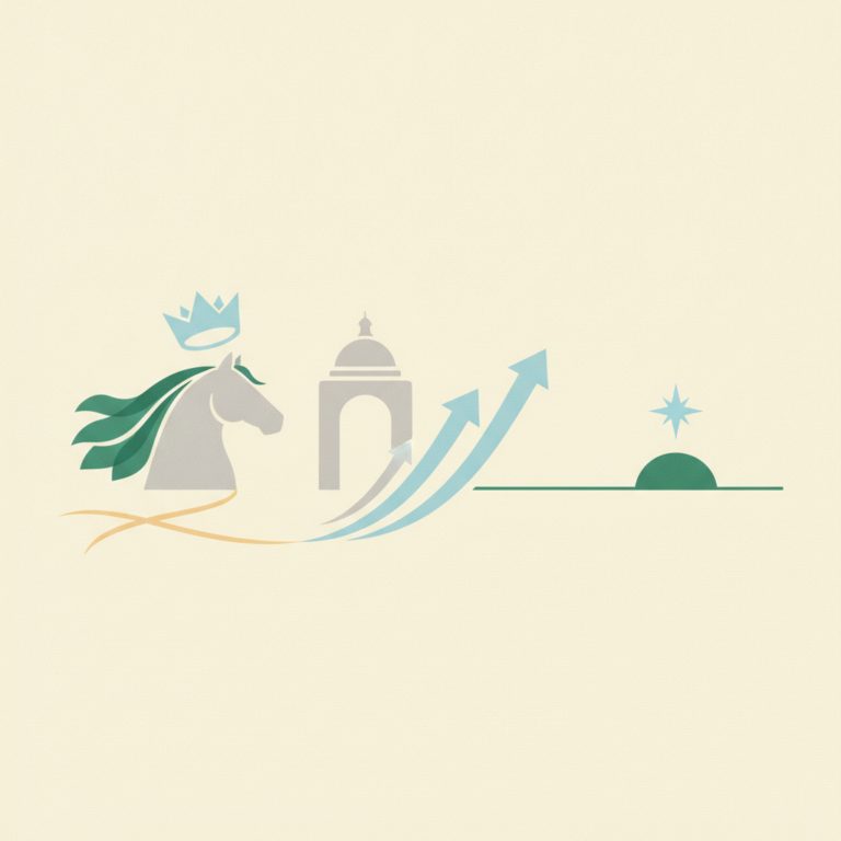 An minimalist graphic on a cream background