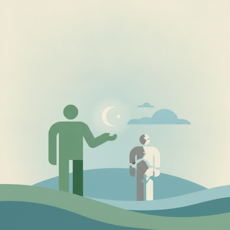 An illustration in a minimalist,