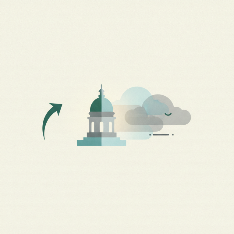 An illustration of a stylized green and gray