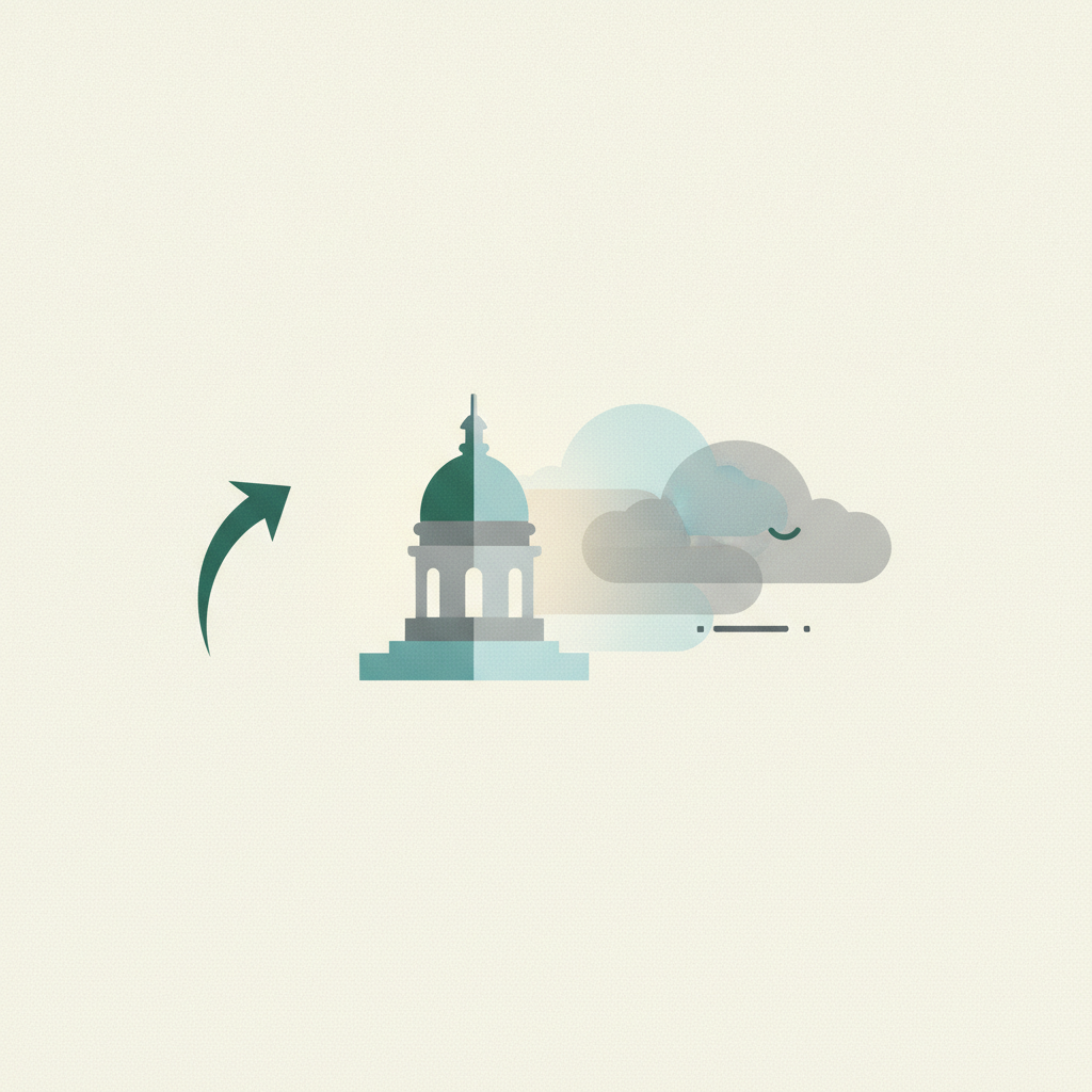 An illustration of a stylized green and gray