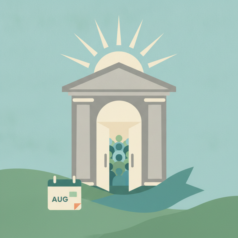 An illustration featuring a grey government-style