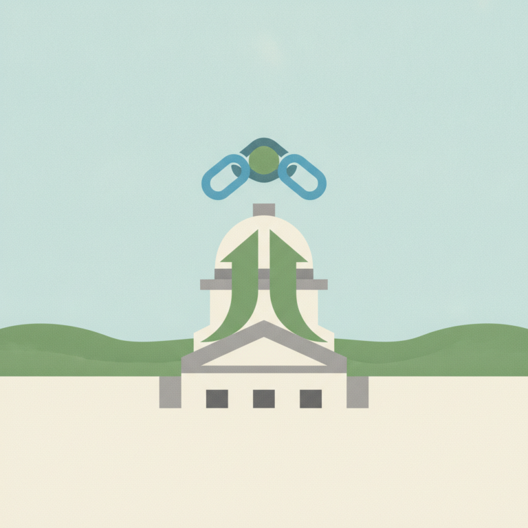 Minimalist illustration of a government capitol