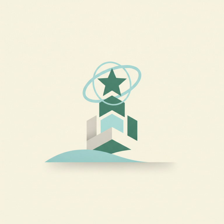 A graphic emblem featuring
