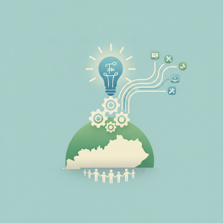 A minimalist conceptual graphic featuring a