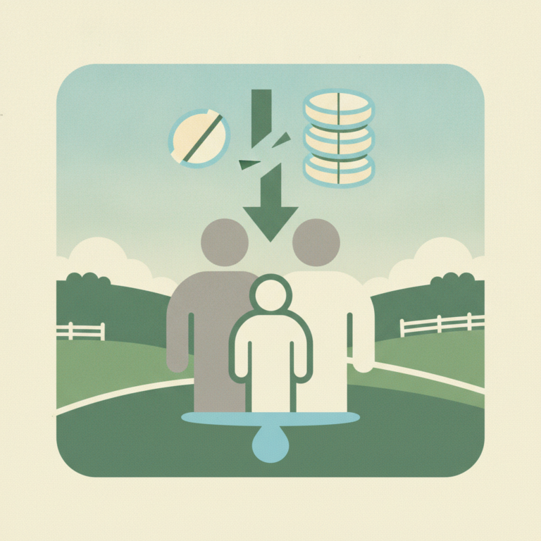 An graphic illustration featuring a family of three