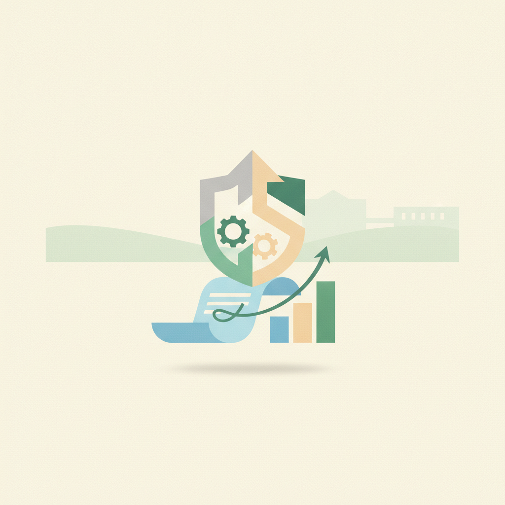 An abstract illustration representing financial oversight and growth