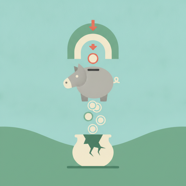 An illustration representing a budget shortfall, featuring