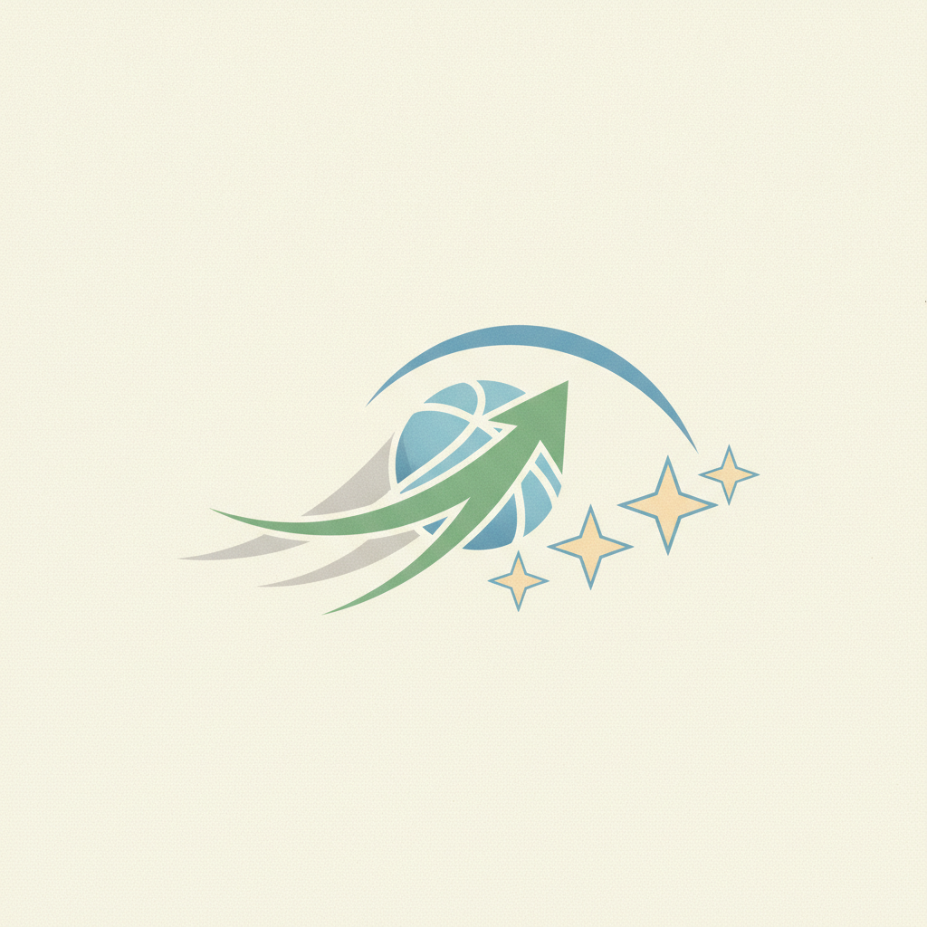 An illustration of a light blue basketball with