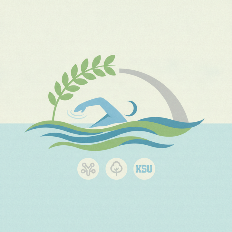 A graphic illustration featuring a blue