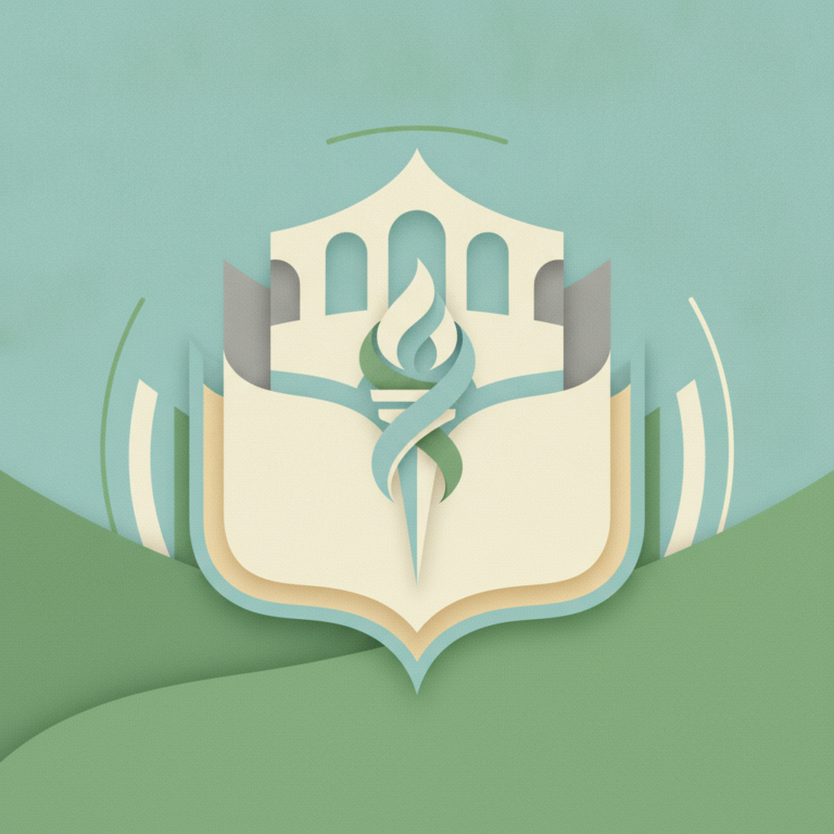 A stylized, layered paper-cut style