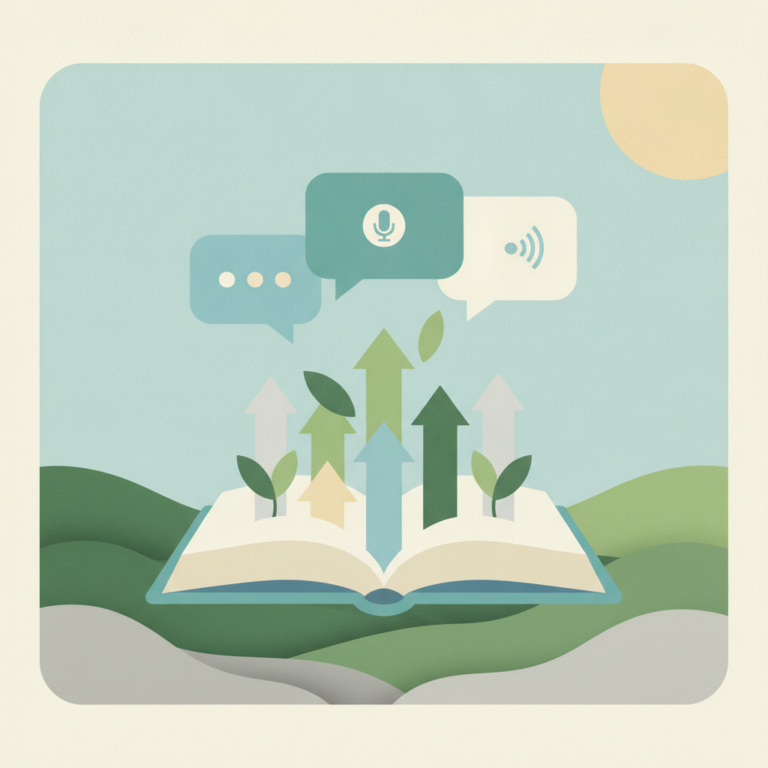 An illustration of an open book resting on