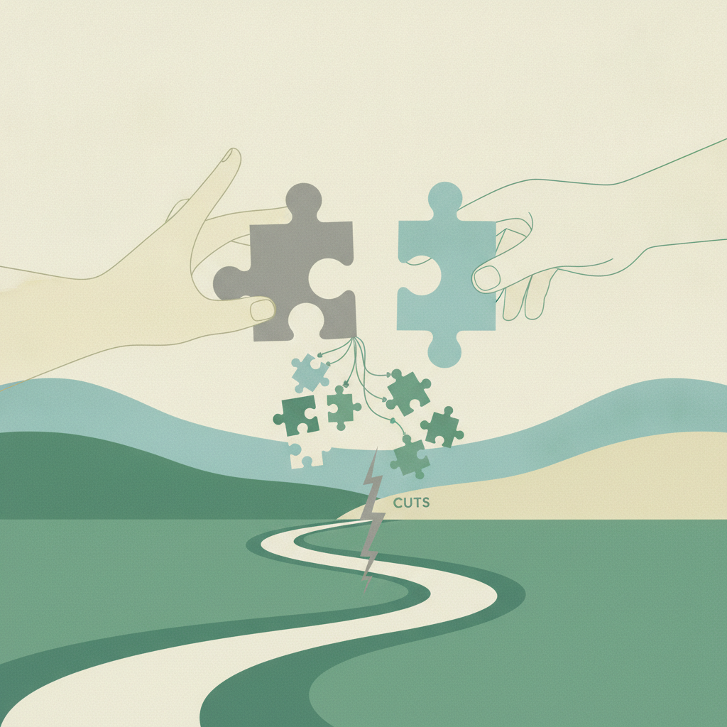 An illustration depicting two hands