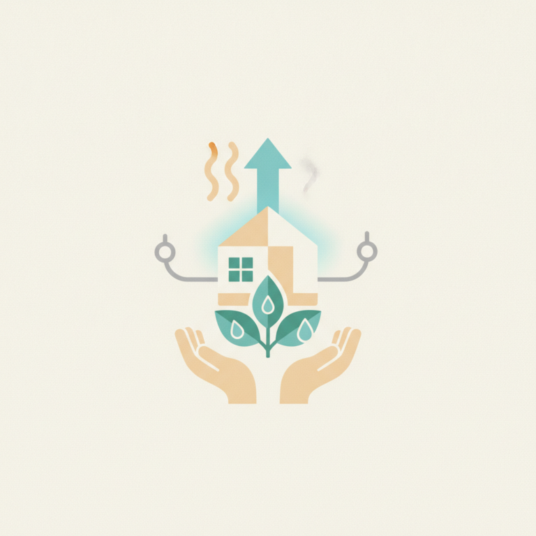 An illustration of a small house with a