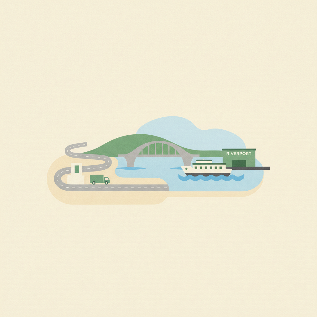 An illustration of a transportation network against