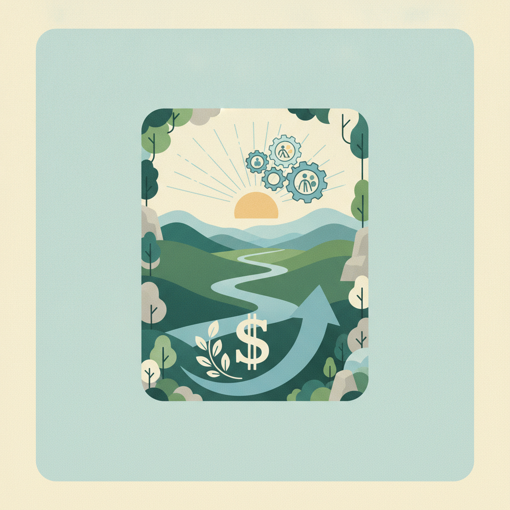 An stylized illustration depicting the economic impact of