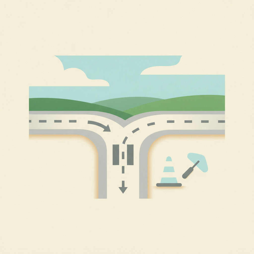 An illustration of a road intersection
