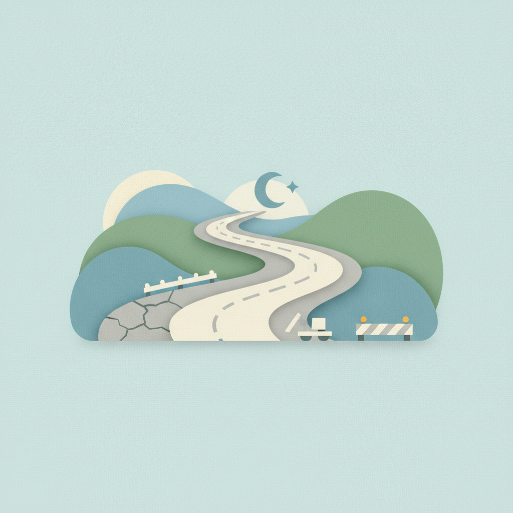 A stylized, paper-cut illustration
