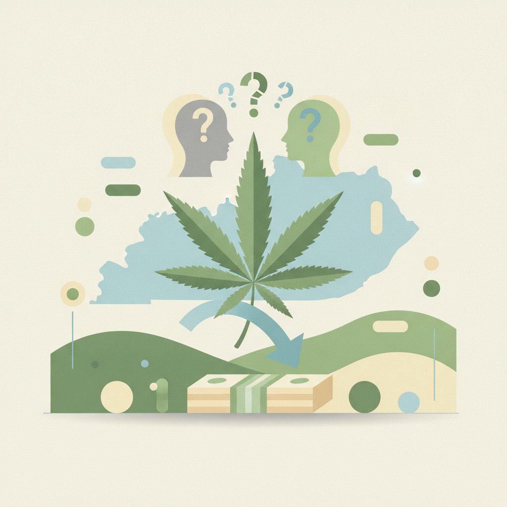 An illustration depicting concerns over cannabis in
