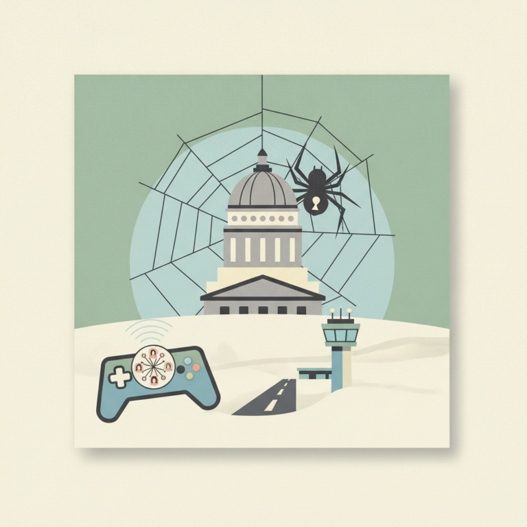 An illustration in a muted color palette
