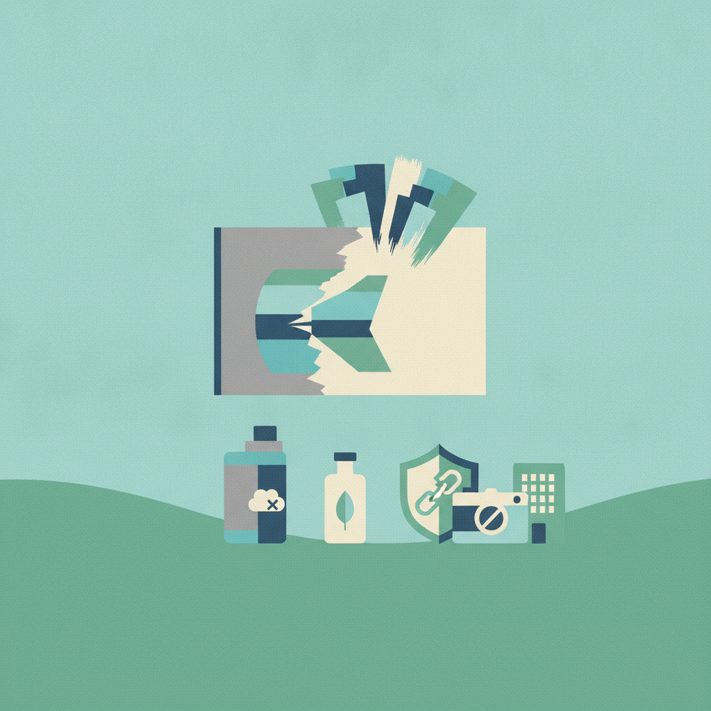 An abstract graphic illustration in a muted