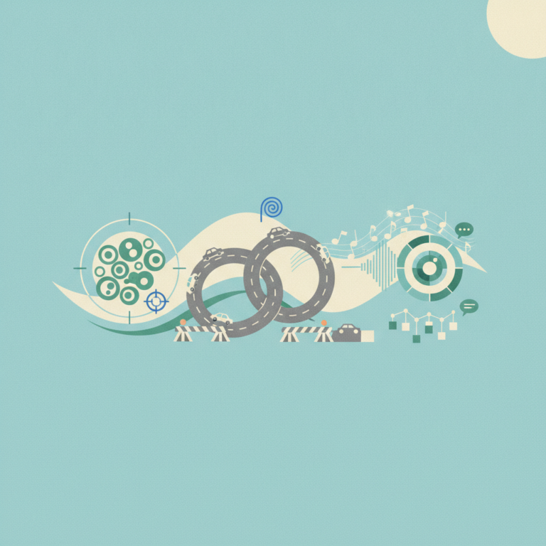 An abstract flat-design illustration set