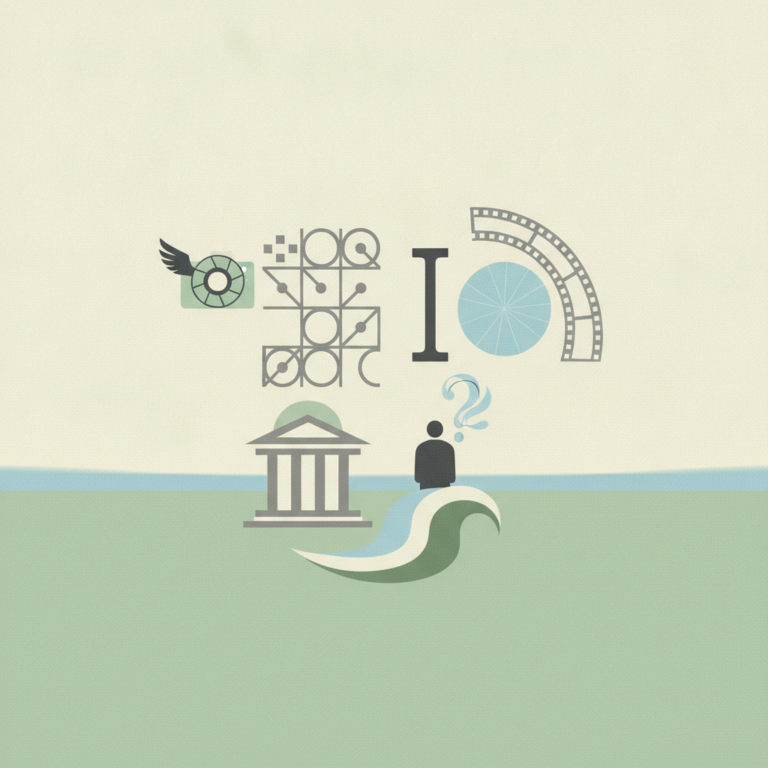 Minimal illustration featuring a collection of icons