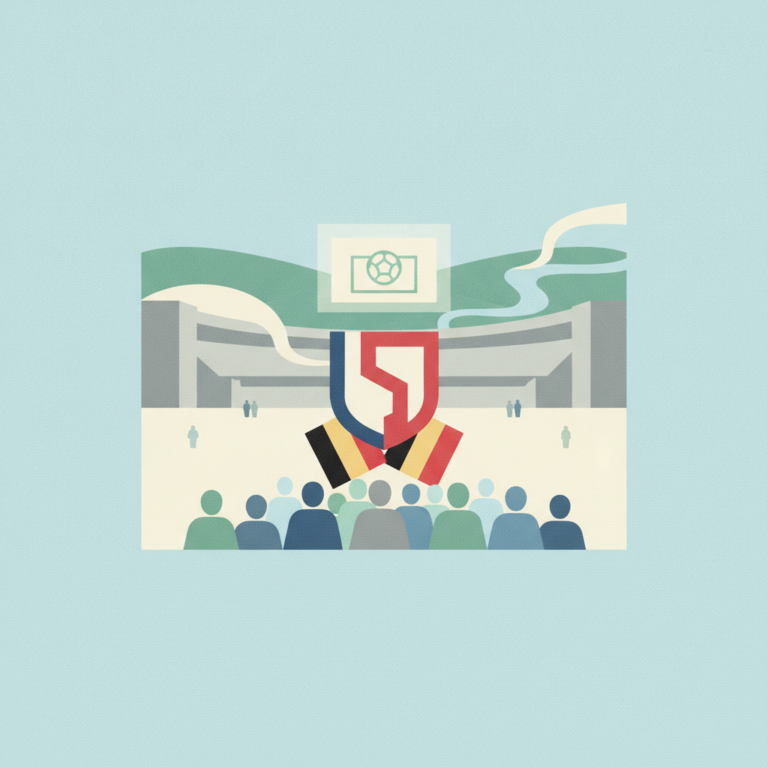 An illustration of a crowd watching a
