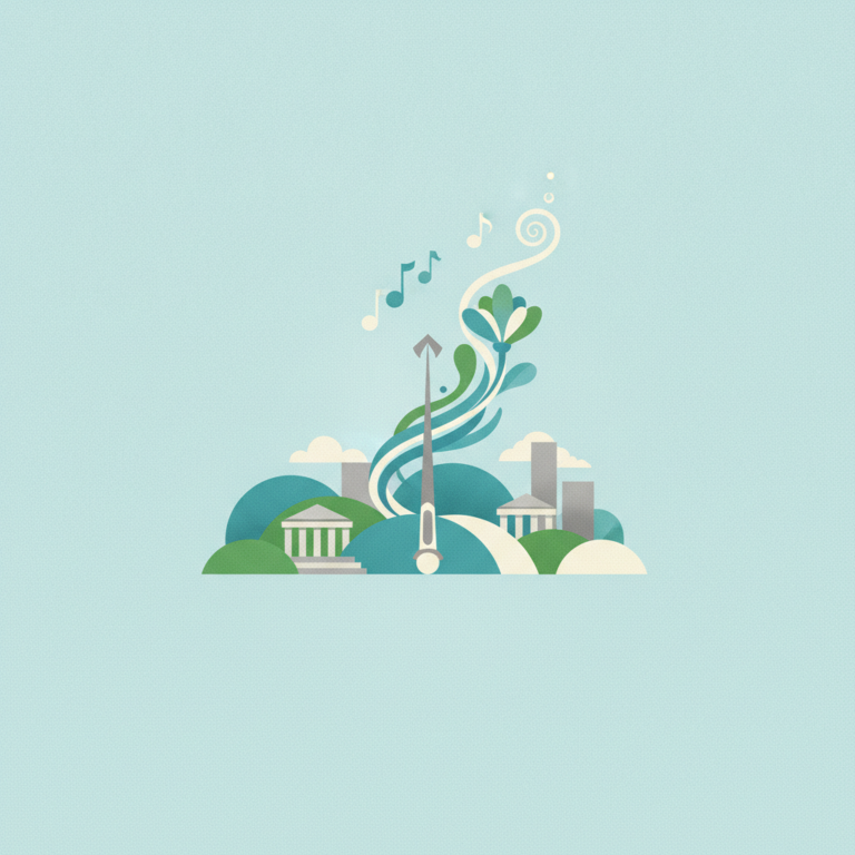 An abstract flat-design