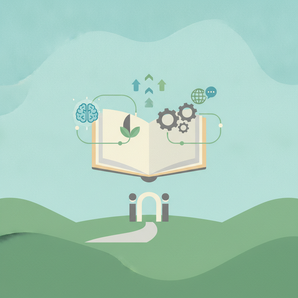An illustration featuring a large open