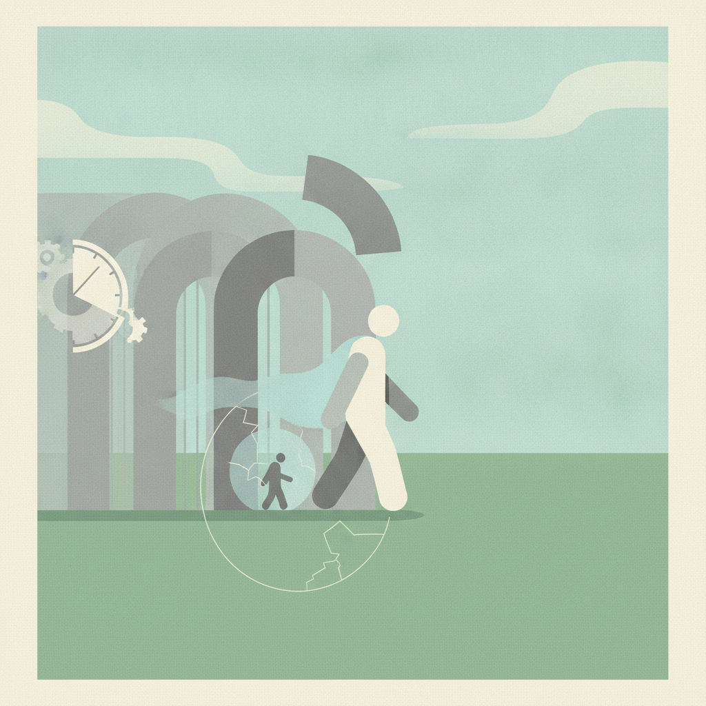 An abstract conceptual illustration depicting release