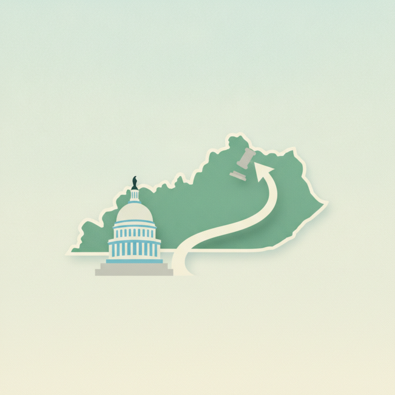 An illustration featuring a green map of