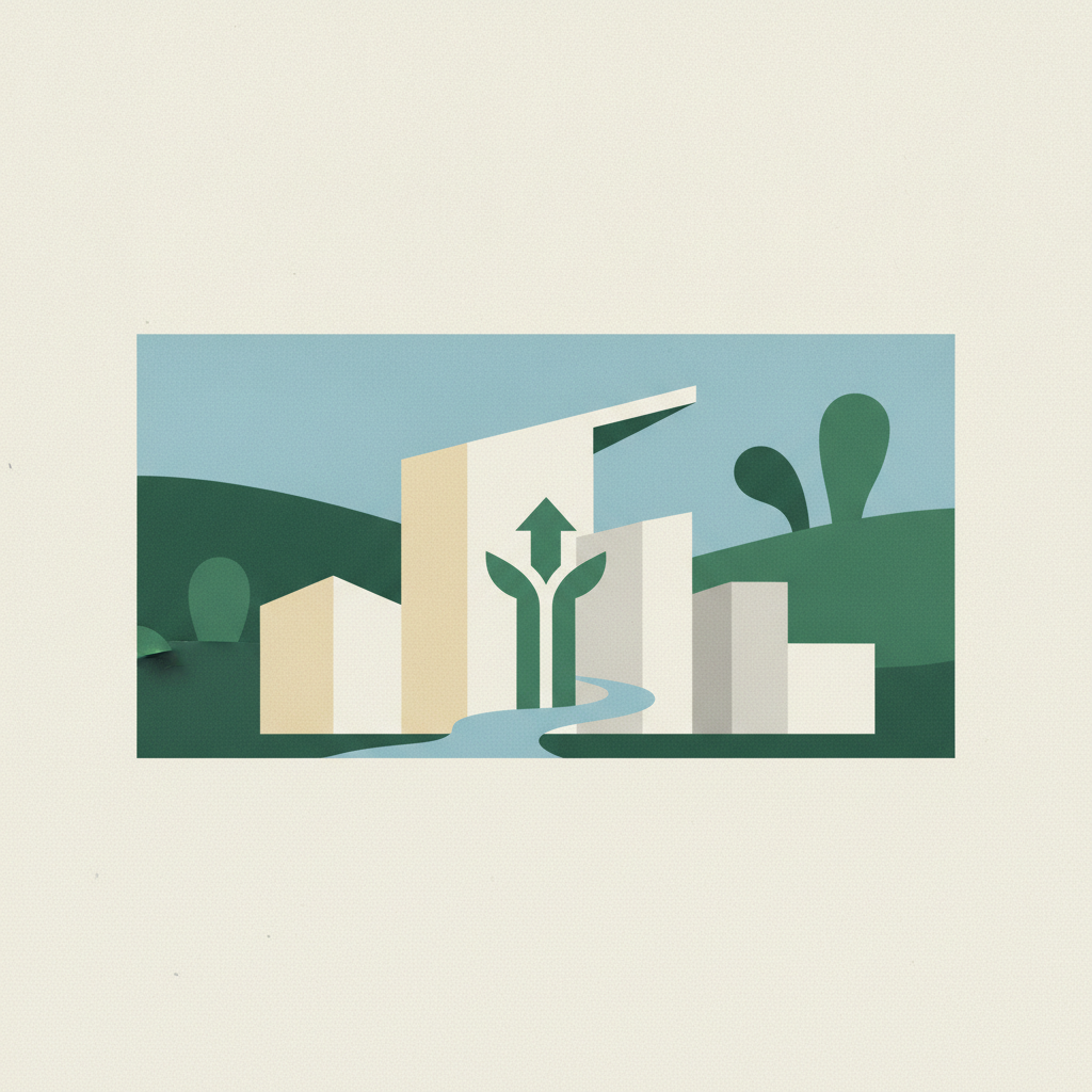 Blocks/structures representing buildings of varying