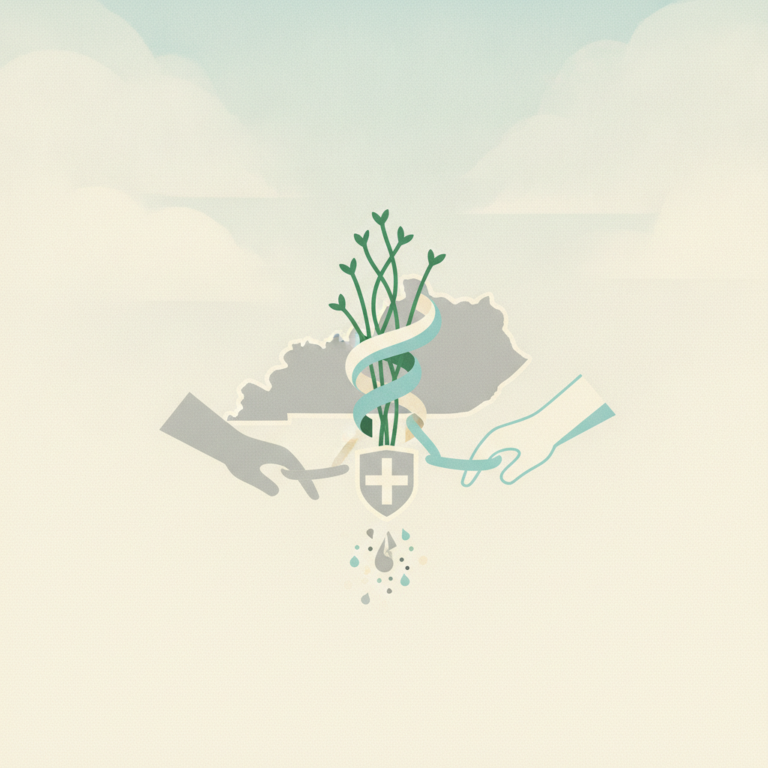An illustration with a muted,