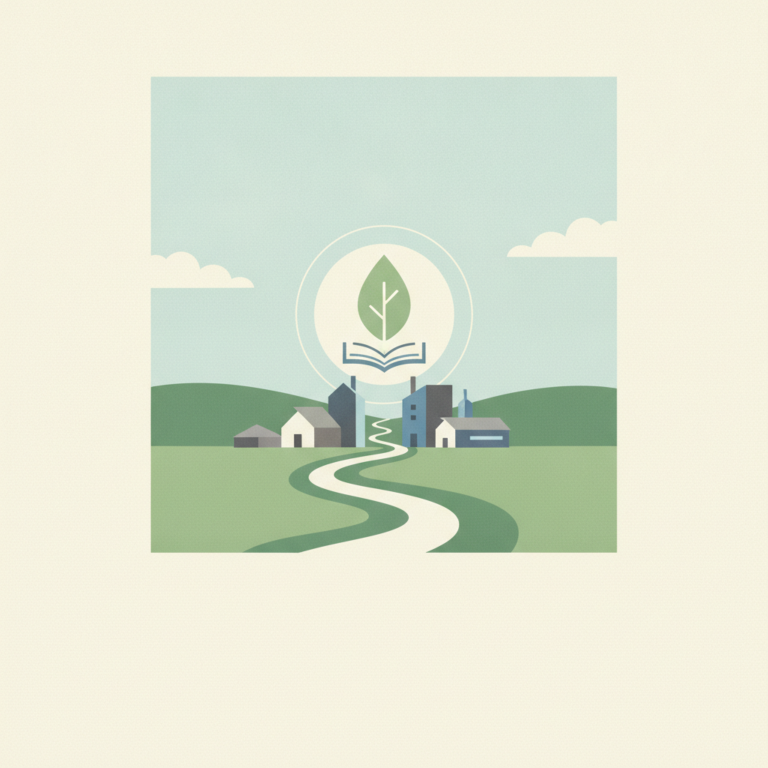 An illustration depicting a winding road leading toward