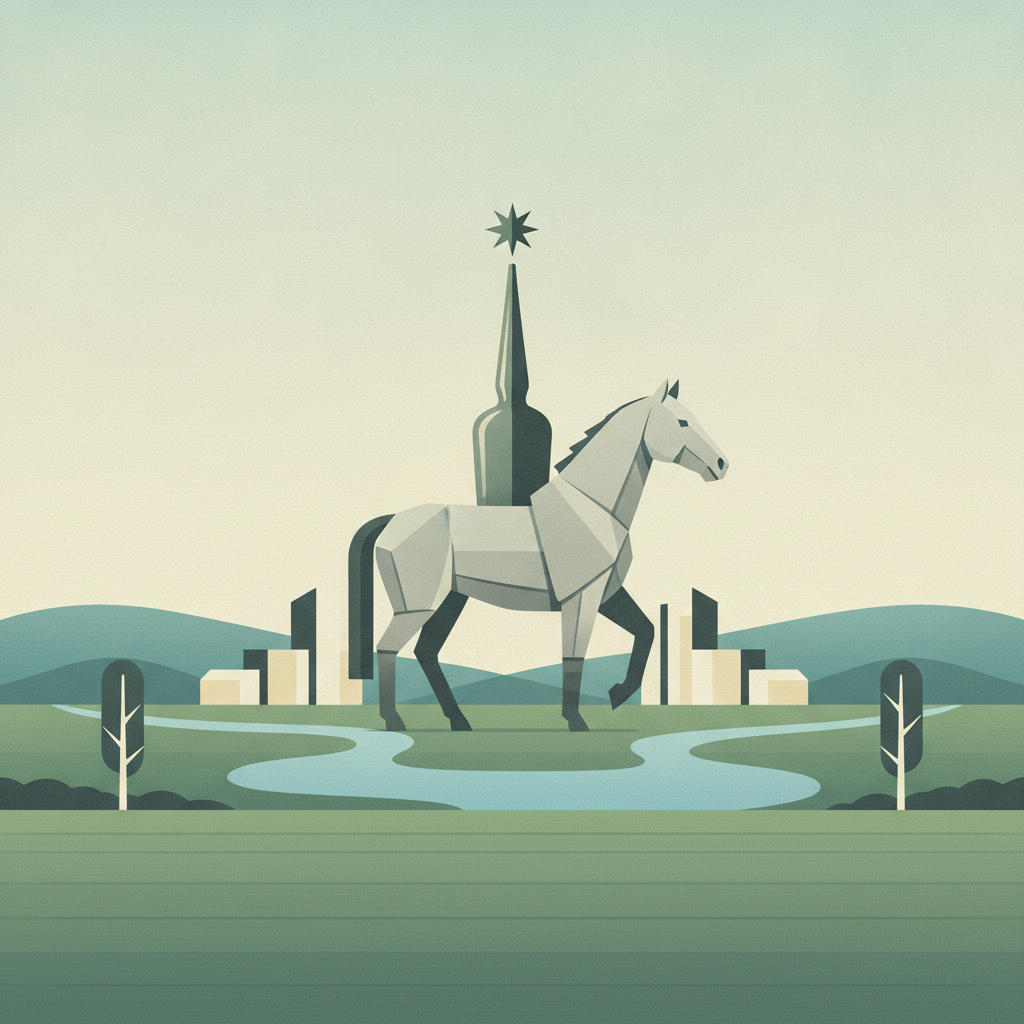 An elegant, minimalist illustration featuring