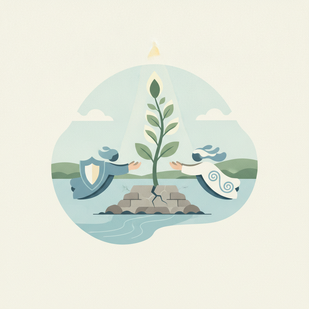 An illustration showing two