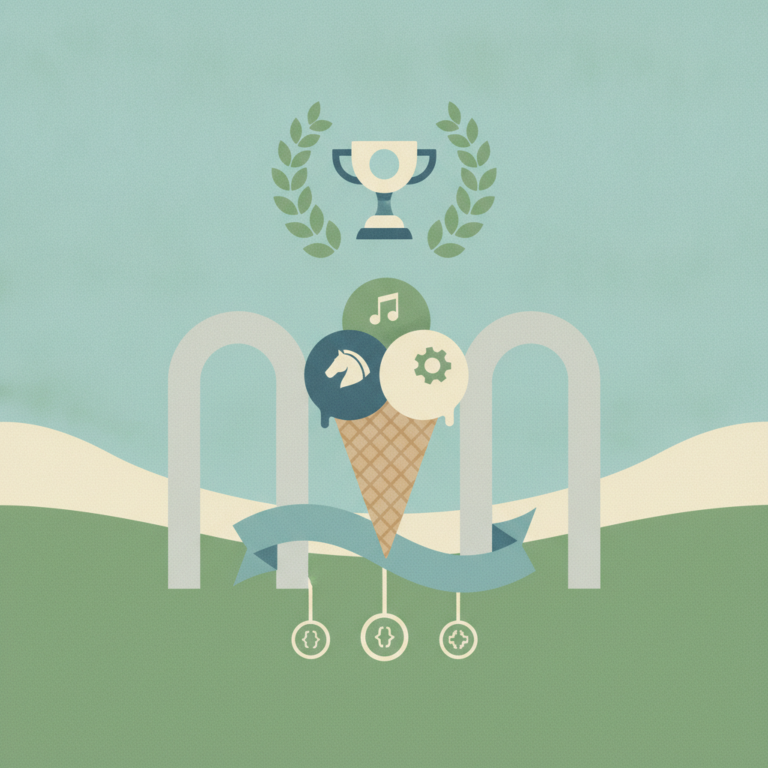 An illustration of an ice cream cone with