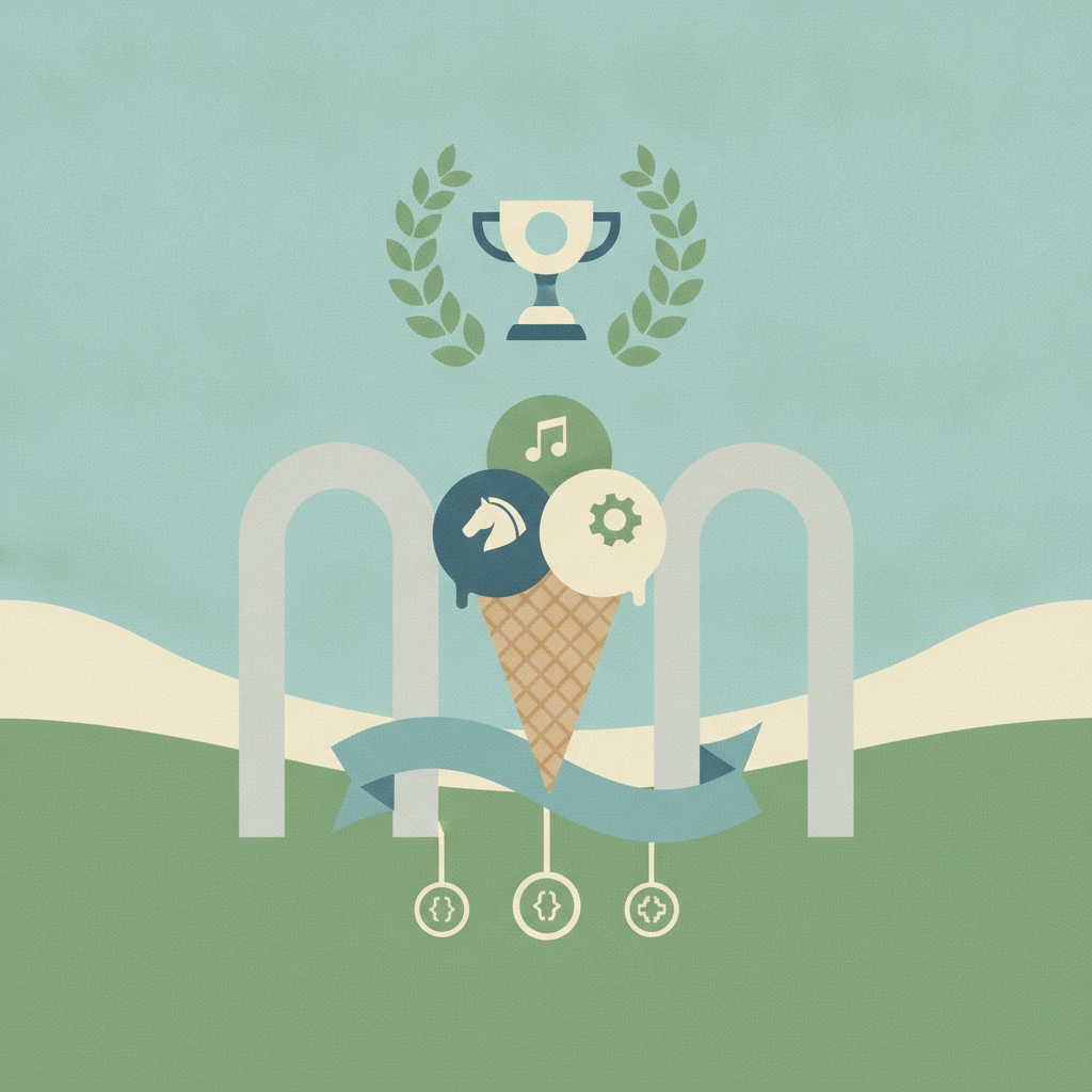 An illustration of an ice cream cone with