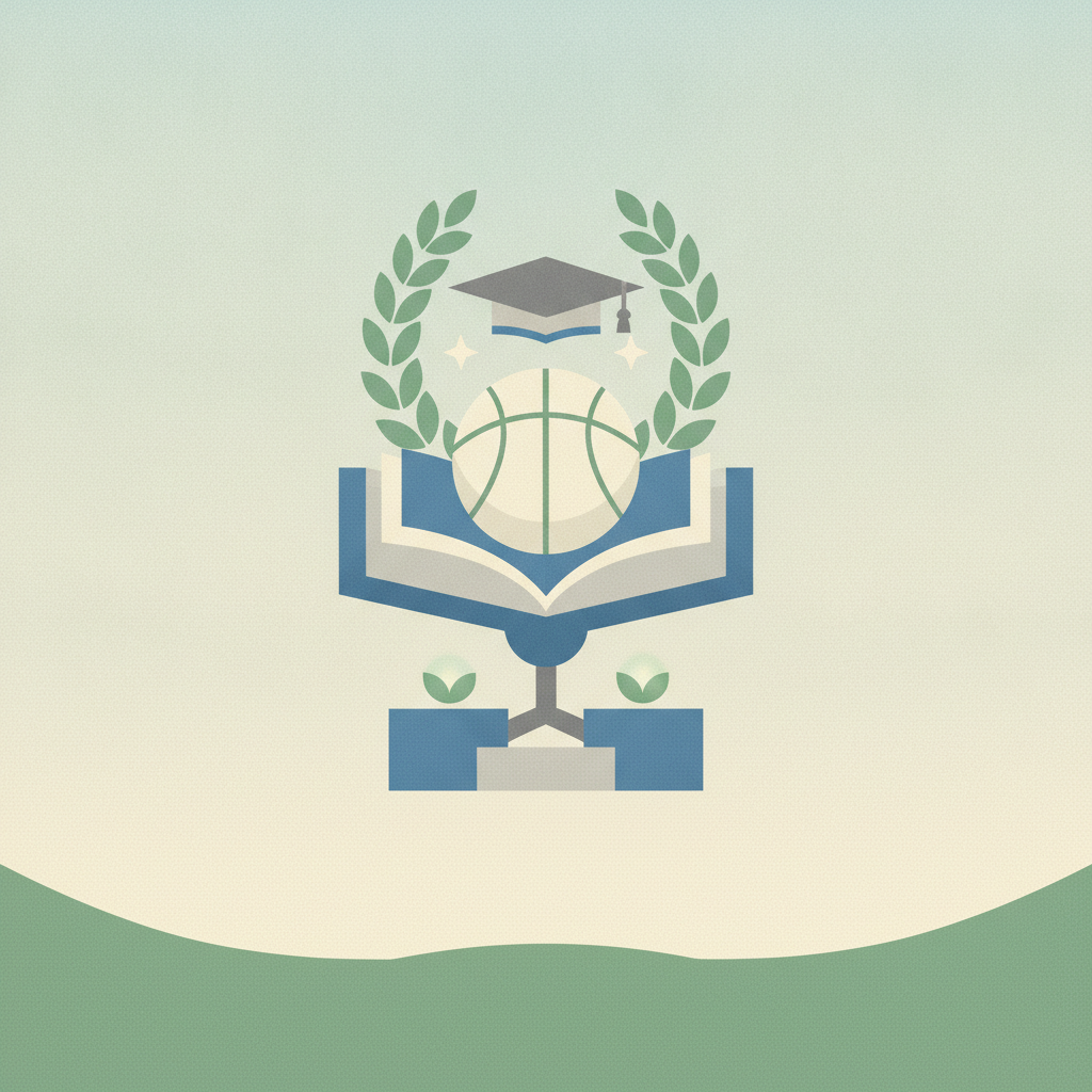 An illustration representing academic and athletic achievement,