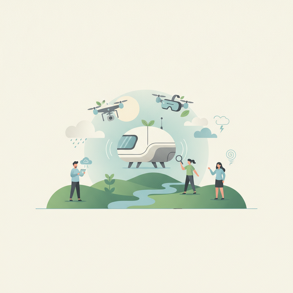 An illustration depicting climate science education,