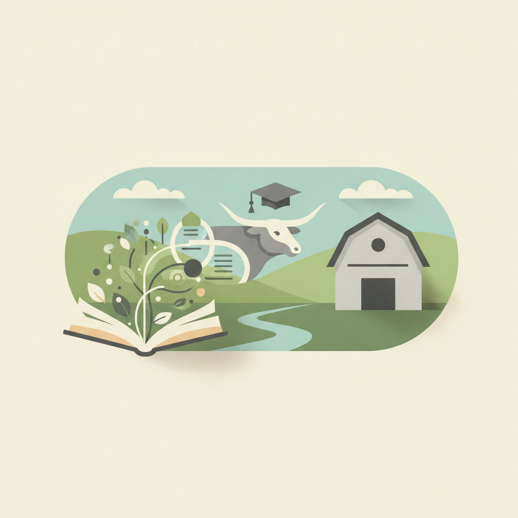 An illustration combining themes of education