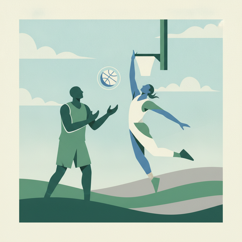 An artistic, vector-style