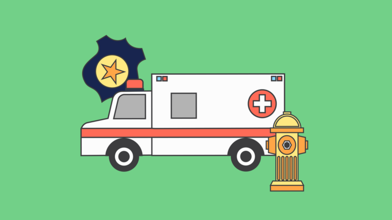 A flat vector illustration representing public safety on