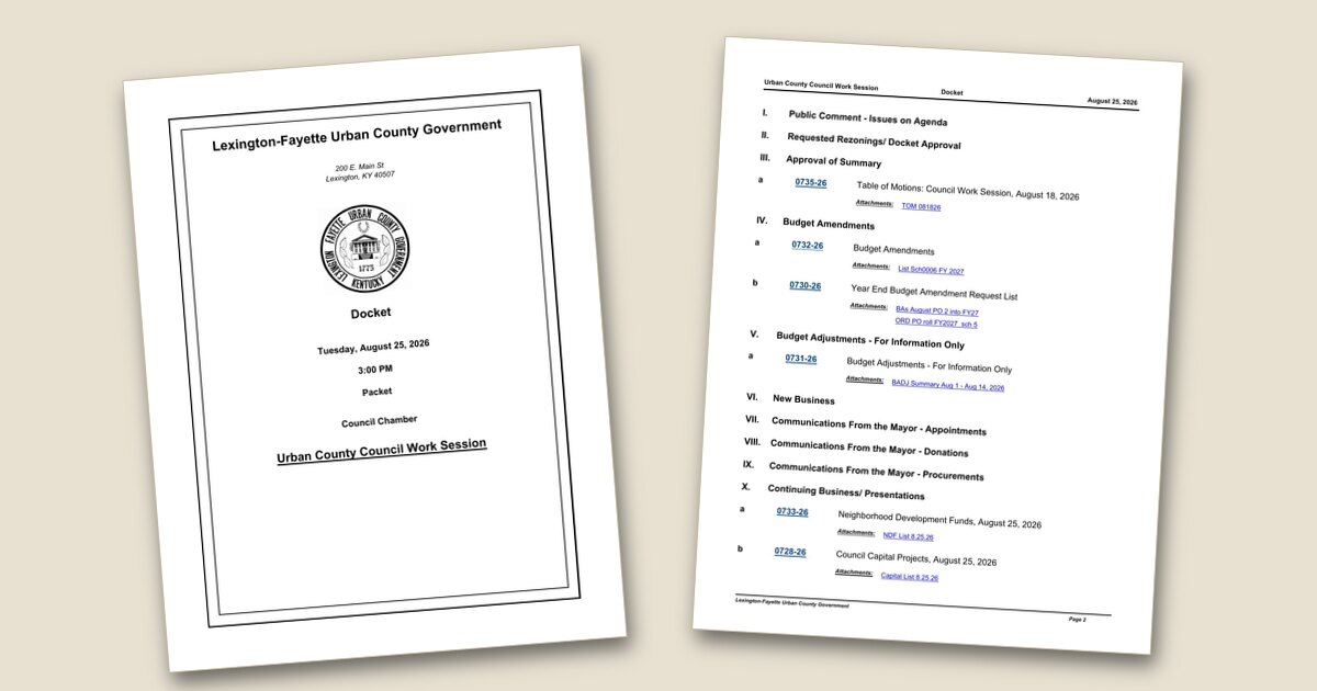 Cover page of the Council set to consider water projects, animal control, construction costs agenda PDF