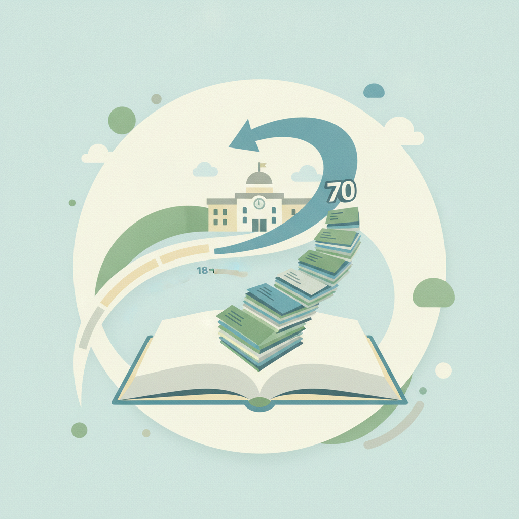 Illustration featuring an open book